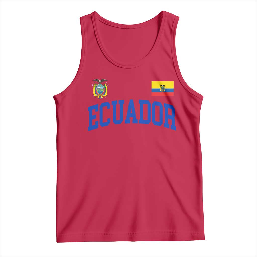 Ecuador Vintage Throwback Soccer Jersey Style Tank Top Ecuadorian Hispanic Heritage TS11 Red Print Your Wear