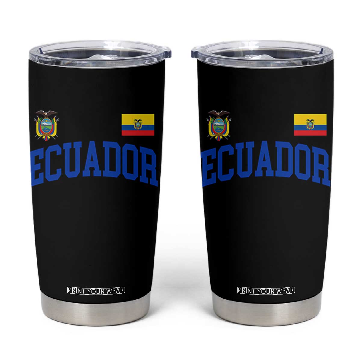 Ecuador Vintage Throwback Soccer Jersey Style Tumbler Cup Ecuadorian Hispanic Heritage TS11 Black Print Your Wear