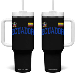 Ecuador Vintage Throwback Soccer Jersey Style Tumbler With Handle Ecuadorian Hispanic Heritage TS11 One Size: 40 oz Black Print Your Wear