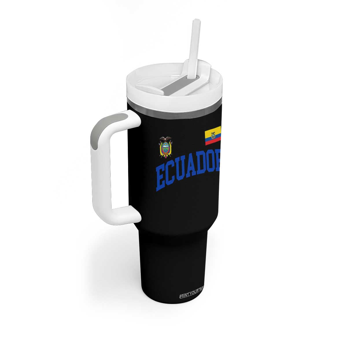Ecuador Vintage Throwback Soccer Jersey Style Tumbler With Handle Ecuadorian Hispanic Heritage TS11 Print Your Wear