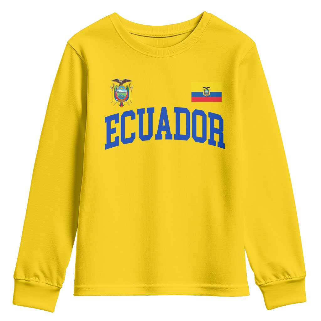 Ecuador Vintage Throwback Soccer Jersey Style Youth Sweatshirt Ecuadorian Hispanic Heritage TS11 Daisy Print Your Wear
