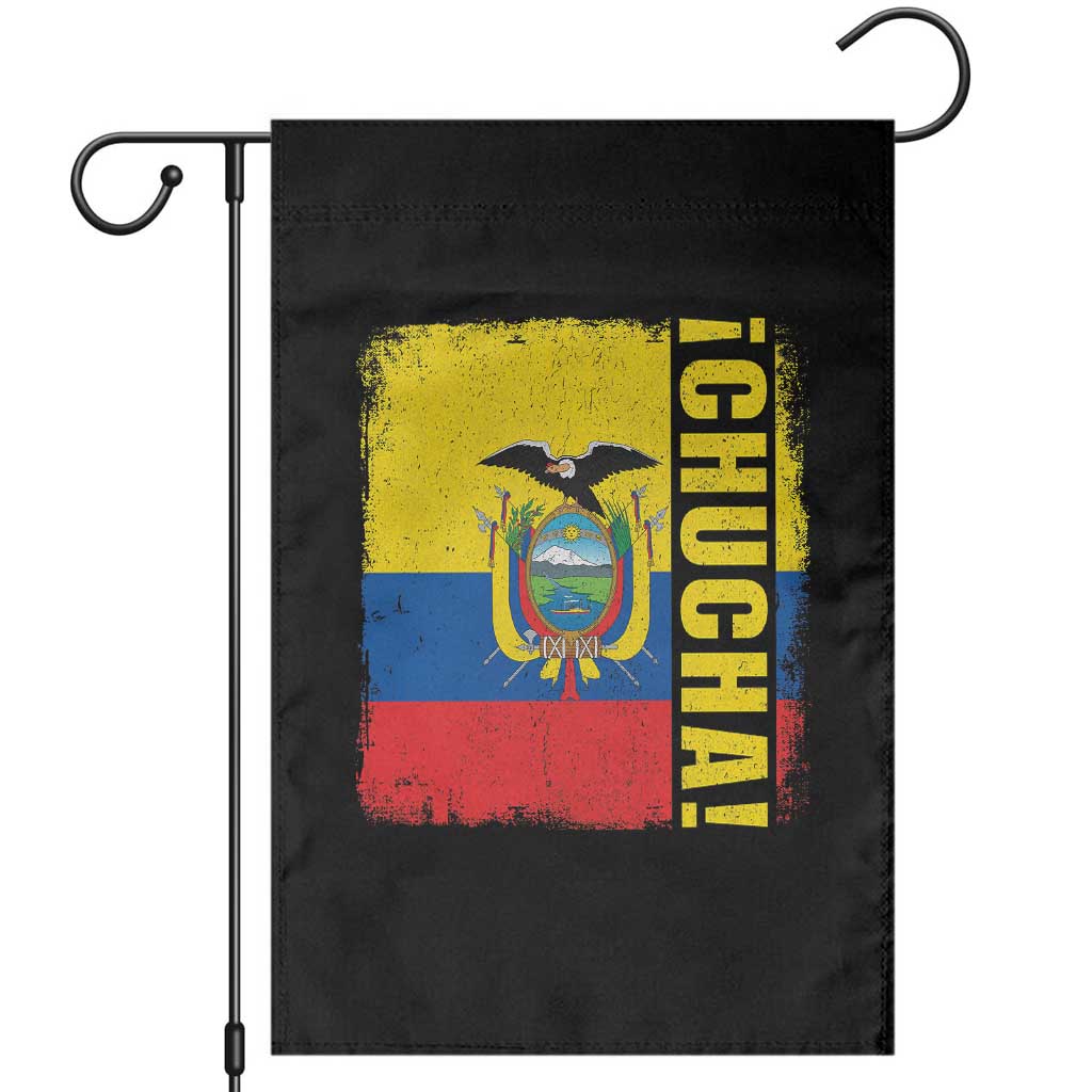Chucha Funny Ecuadorian Slang Vintage Ecuador Flag Garden Flag TS11 Black Print Your Wear