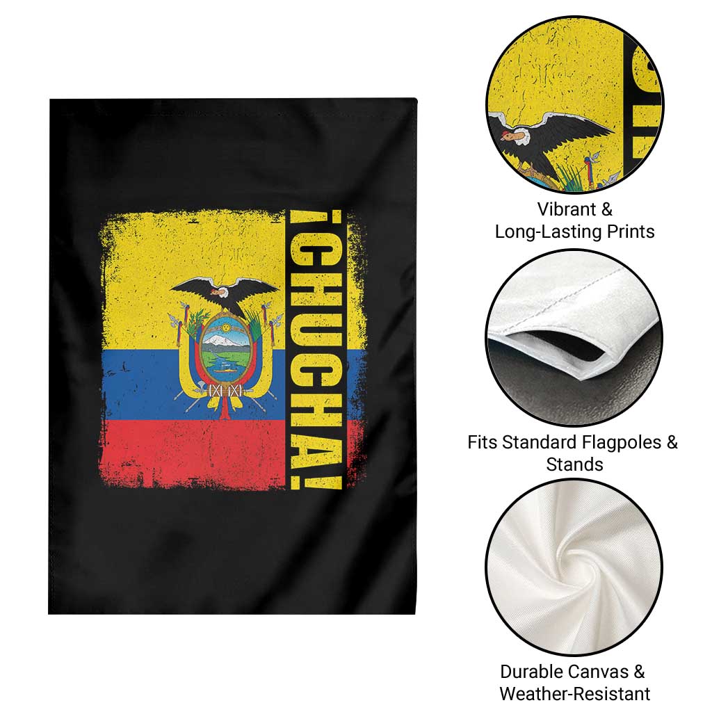 Chucha Funny Ecuadorian Slang Vintage Ecuador Flag Garden Flag TS11 Print Your Wear