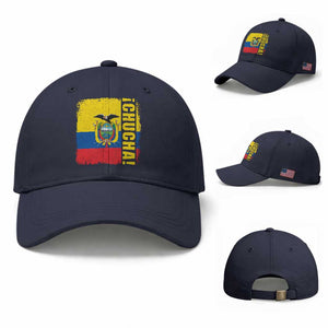 Chucha Funny Ecuadorian Slang Vintage Ecuador Flag Baseball Cap TS11 Baseball Cap Universal Fit Navy Print Your Wear