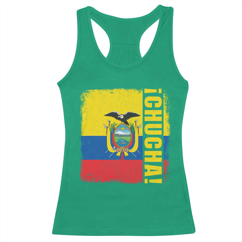 Chucha Funny Ecuadorian Slang Vintage Ecuador Flag Racerback Tank Top TS11 Irish Green Print Your Wear