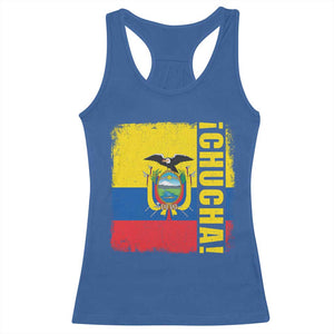Chucha Funny Ecuadorian Slang Vintage Ecuador Flag Racerback Tank Top TS11 Royal Blue Print Your Wear