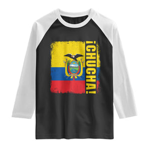 Chucha Funny Ecuadorian Slang Vintage Ecuador Flag Raglan Shirt TS11 Black White Print Your Wear