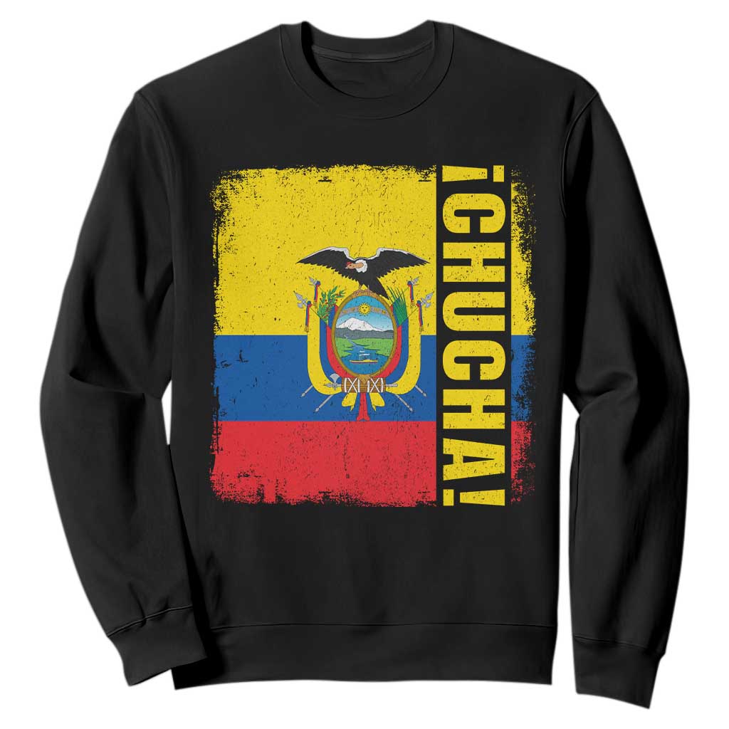 Chucha Funny Ecuadorian Slang Vintage Ecuador Flag Sweatshirt TS11 Black Print Your Wear