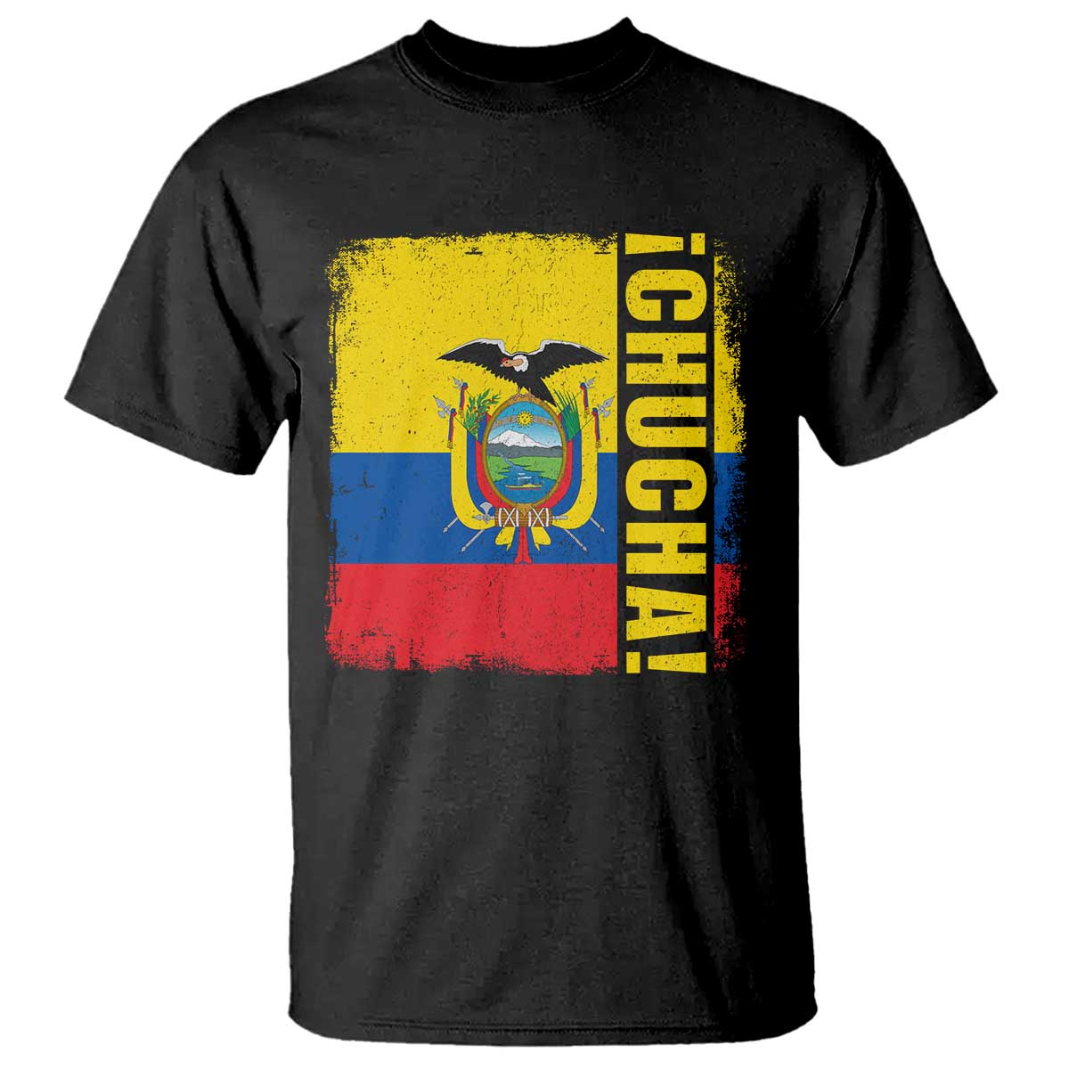 Chucha Funny Ecuadorian Slang Vintage Ecuador Flag T Shirt TS11 Black Print Your Wear
