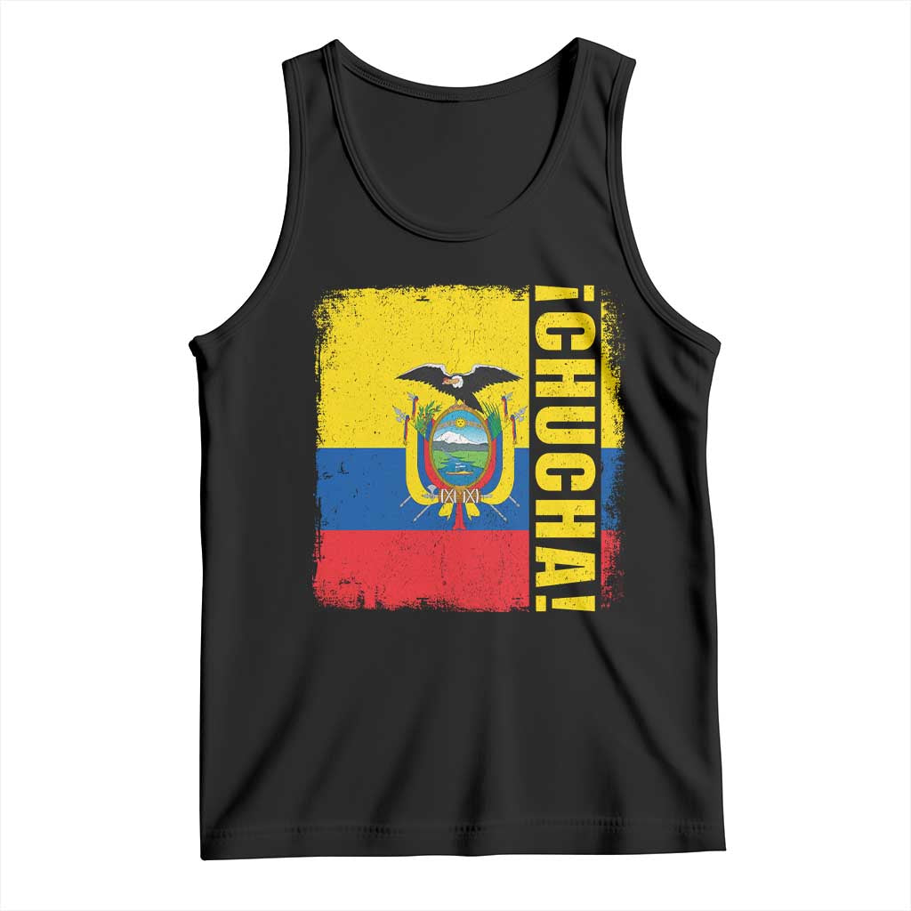 Chucha Funny Ecuadorian Slang Vintage Ecuador Flag Tank Top TS11 Black Print Your Wear
