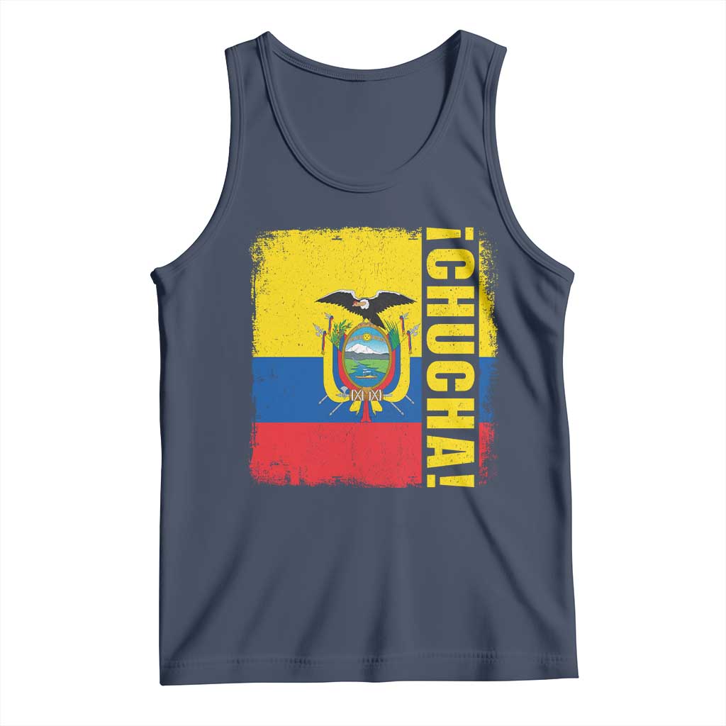 Chucha Funny Ecuadorian Slang Vintage Ecuador Flag Tank Top TS11 Navy Print Your Wear