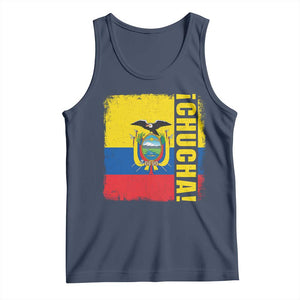 Chucha Funny Ecuadorian Slang Vintage Ecuador Flag Tank Top TS11 Navy Print Your Wear