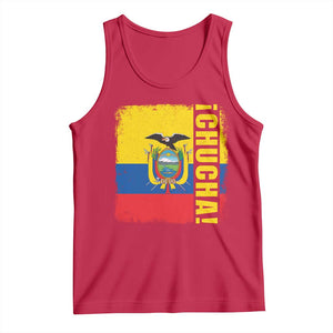 Chucha Funny Ecuadorian Slang Vintage Ecuador Flag Tank Top TS11 Red Print Your Wear
