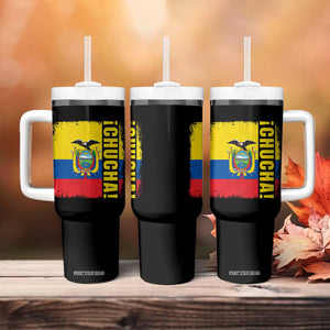 Chucha Funny Ecuadorian Slang Vintage Ecuador Flag Tumbler With Handle TS11 Print Your Wear