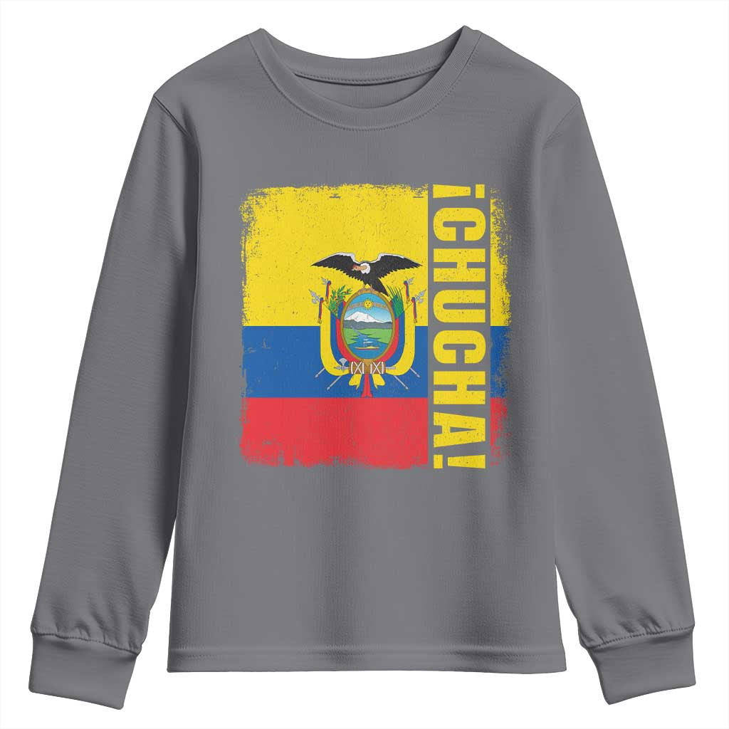Chucha Funny Ecuadorian Slang Vintage Ecuador Flag Youth Sweatshirt TS11 Charcoal Print Your Wear