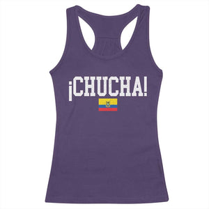 Chucha Funny Ecuadorian Slang Ecuador Flag Latino Saying Racerback Tank Top TS11 Purple Print Your Wear
