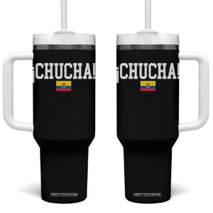 Chucha Funny Ecuadorian Slang Ecuador Flag Latino Saying Tumbler With Handle TS11 One Size: 40 oz Black Print Your Wear