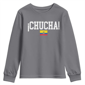 Chucha Funny Ecuadorian Slang Ecuador Flag Latino Saying Youth Sweatshirt TS11 Charcoal Print Your Wear