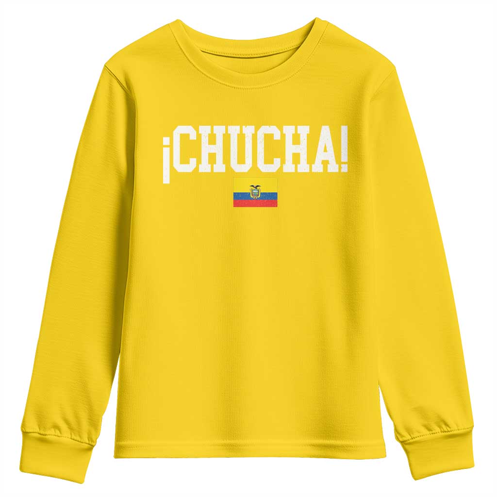 Chucha Funny Ecuadorian Slang Ecuador Flag Latino Saying Youth Sweatshirt TS11 Daisy Print Your Wear