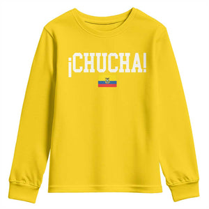 Chucha Funny Ecuadorian Slang Ecuador Flag Latino Saying Youth Sweatshirt TS11 Daisy Print Your Wear