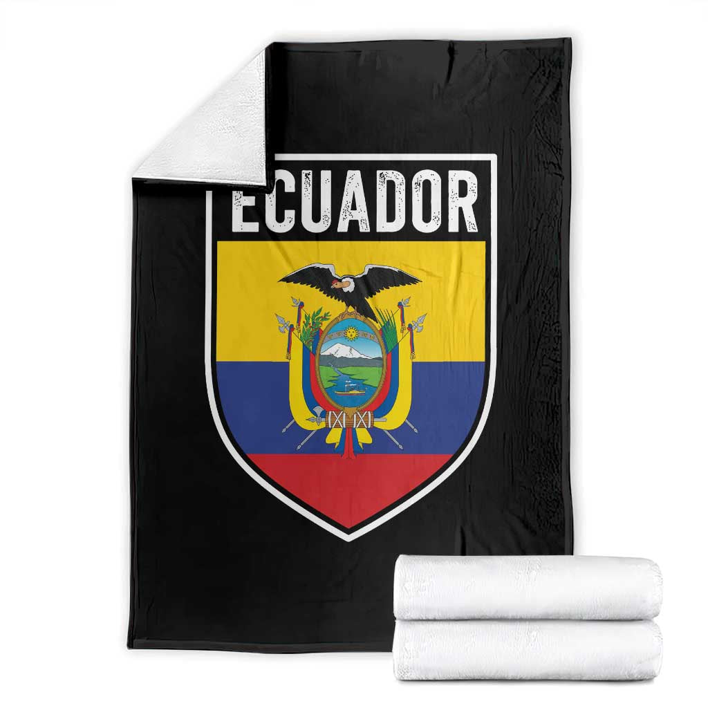 Ecuador Vintage Soccer Crest Escudo Ecuadorian Coat of Arms Throw Blanket TS11 Black Print Your Wear