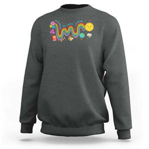 Special Education Teacher Sweatshirt Progress Is Not Linear Back To School Sun Flower TS11 Dark Heather Print Your Wear