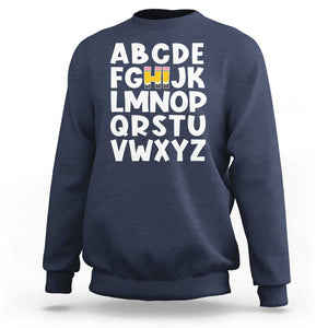 Funny Pre K Kindergarten Sweatshirt Hi Alphabet Back To School Teachers Pencil TS11 Navy Print Your Wear