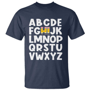 Funny Pre K Kindergarten T Shirt Hi Alphabet Back To School Teachers Pencil TS11 Navy Print Your Wear