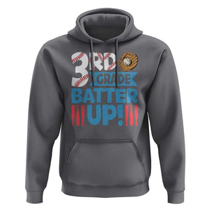 Back To School Baseball Hoodie 3RD Grade Batter Up Glove Bat Ball TS11 Charcoal Print Your Wear