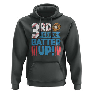 Back To School Baseball Hoodie 3RD Grade Batter Up Glove Bat Ball TS11 Dark Heather Print Your Wear