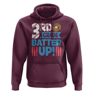 Back To School Baseball Hoodie 3RD Grade Batter Up Glove Bat Ball TS11 Maroon Print Your Wear