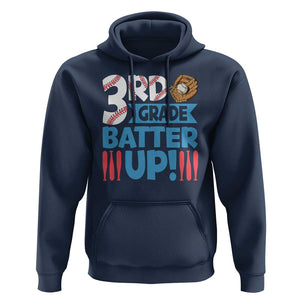 Back To School Baseball Hoodie 3RD Grade Batter Up Glove Bat Ball TS11 Navy Print Your Wear