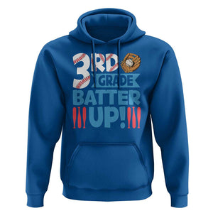 Back To School Baseball Hoodie 3RD Grade Batter Up Glove Bat Ball TS11 Royal Blue Print Your Wear