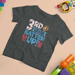 Back To School Baseball T Shirt For Kid 3RD Grade Batter Up Glove Bat Ball TS11 Dark Heather Print Your Wear