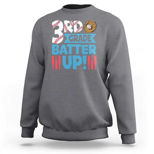 Back To School Baseball Sweatshirt 3RD Grade Batter Up Glove Bat Ball TS11 Charcoal Print Your Wear