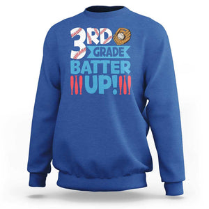 Back To School Baseball Sweatshirt 3RD Grade Batter Up Glove Bat Ball TS11 Royal Blue Print Your Wear