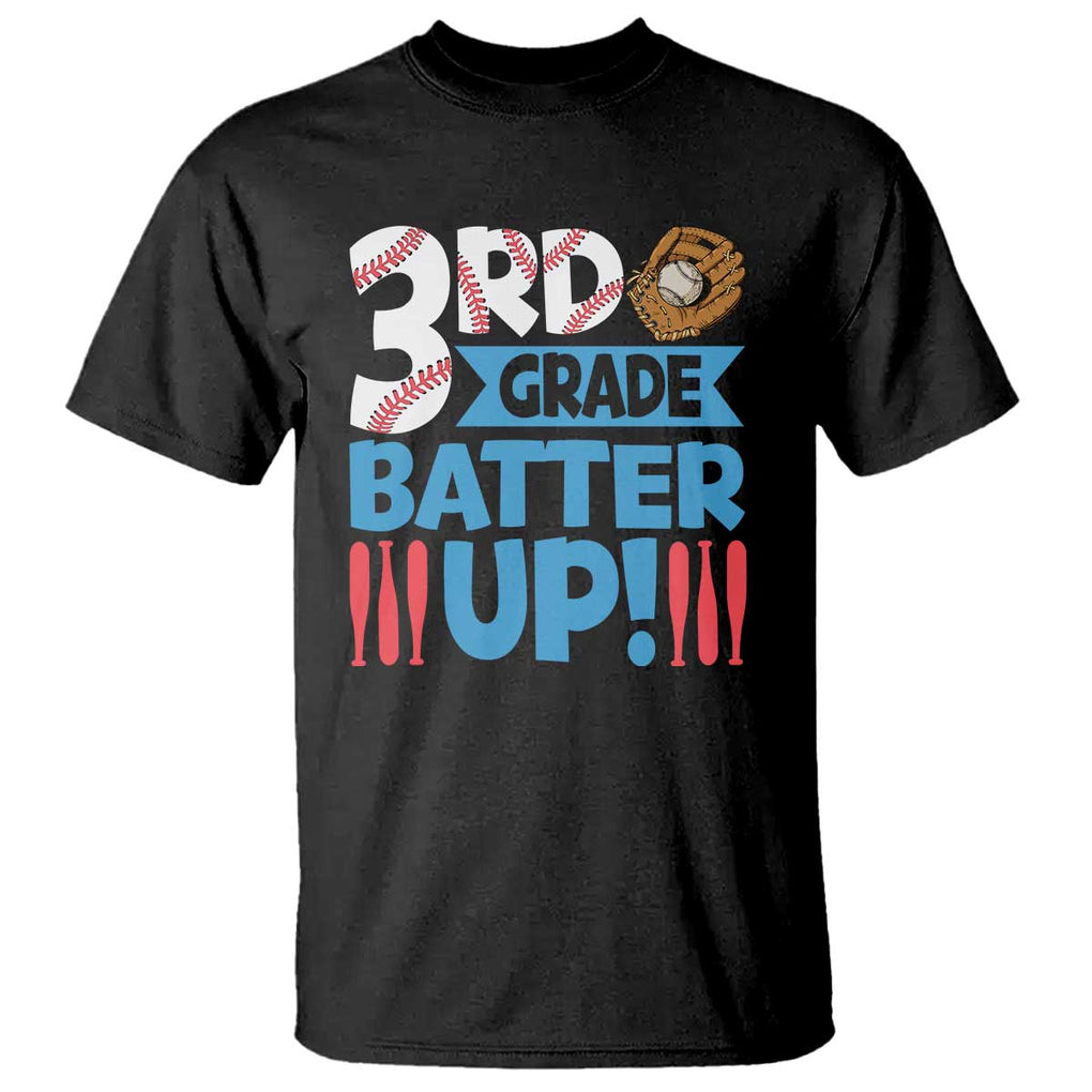 Back To School Baseball T Shirt 3RD Grade Batter Up Glove Bat Ball TS11 Black Print Your Wear