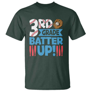 Back To School Baseball T Shirt 3RD Grade Batter Up Glove Bat Ball TS11 Dark Forest Green Print Your Wear