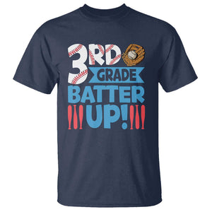 Back To School Baseball T Shirt 3RD Grade Batter Up Glove Bat Ball TS11 Navy Print Your Wear