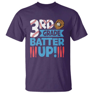 Back To School Baseball T Shirt 3RD Grade Batter Up Glove Bat Ball TS11 Purple Print Your Wear