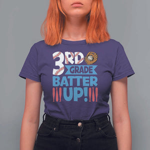 Back To School Baseball T Shirt For Women 3RD Grade Batter Up Glove Bat Ball TS11 Purple Print Your Wear