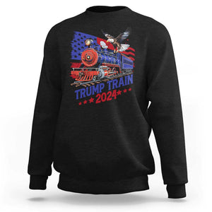 Trump Train 2024 Sweatshirt USA American Flag Bald Eagle TS11 Black Print Your Wear