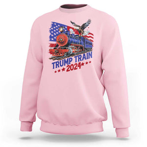 Trump Train 2024 Sweatshirt USA American Flag Bald Eagle TS11 Light Pink Print Your Wear