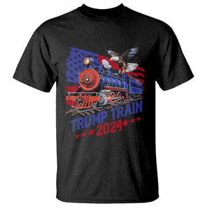 Trump Train 2024 T Shirt USA American Flag Bald Eagle TS11 Black Print Your Wear