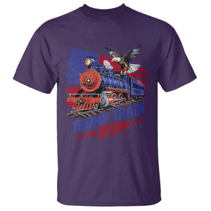 Trump Train 2024 T Shirt USA American Flag Bald Eagle TS11 Purple Print Your Wear