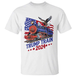 Trump Train 2024 T Shirt USA American Flag Bald Eagle TS11 White Print Your Wear