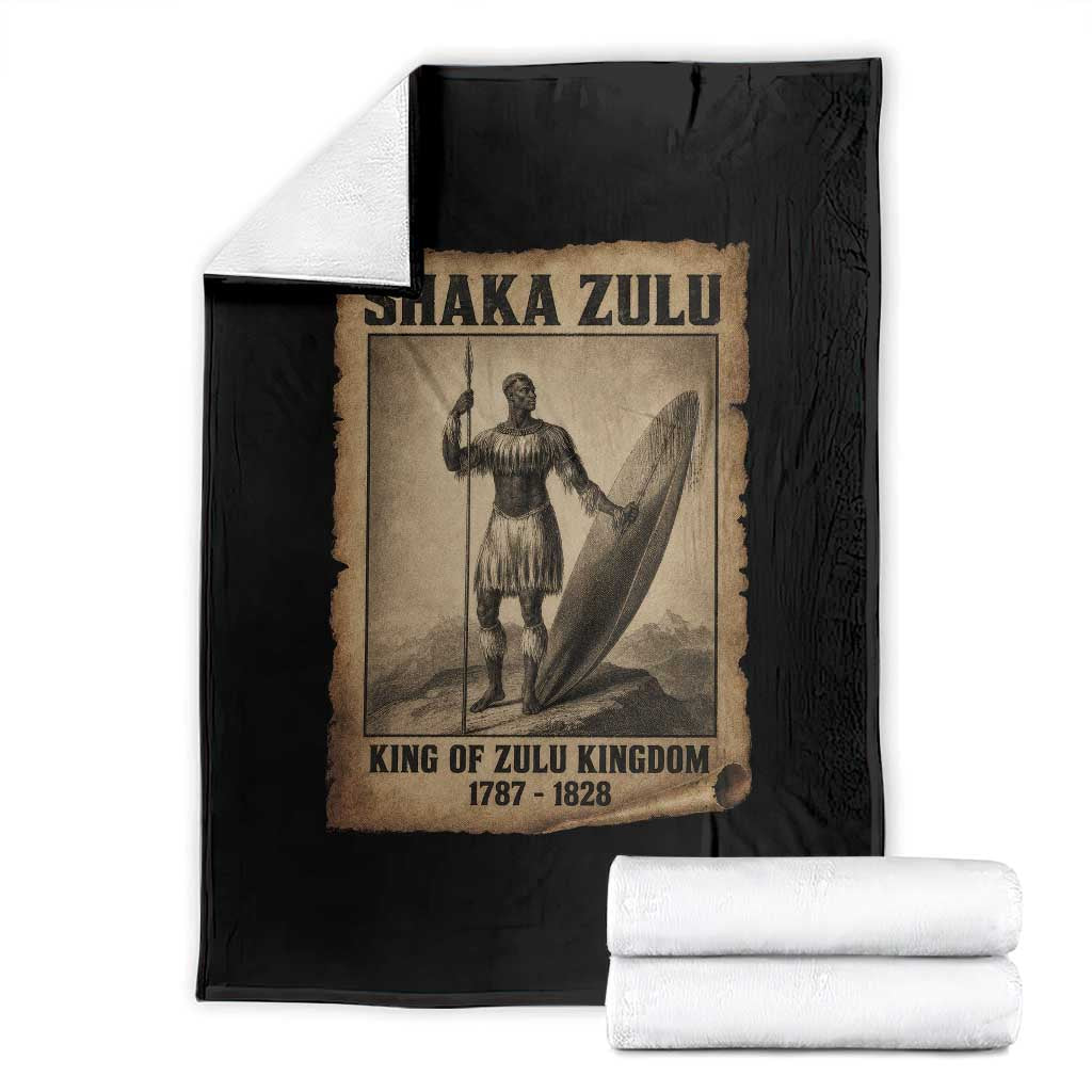 Shaka Zulu Throw Blanket King of Zulu Kingdom Indigenous African Tribe TS11 Black Print Your Wear