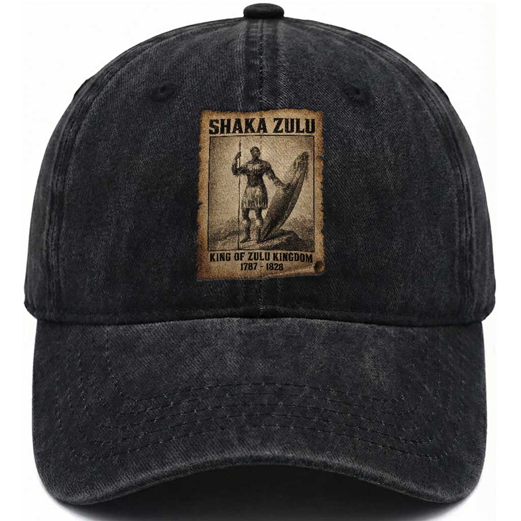 Shaka Zulu Washed Cotton Baseball Cap King of Zulu Kingdom Indigenous African Tribe TS11 Print Your Wear