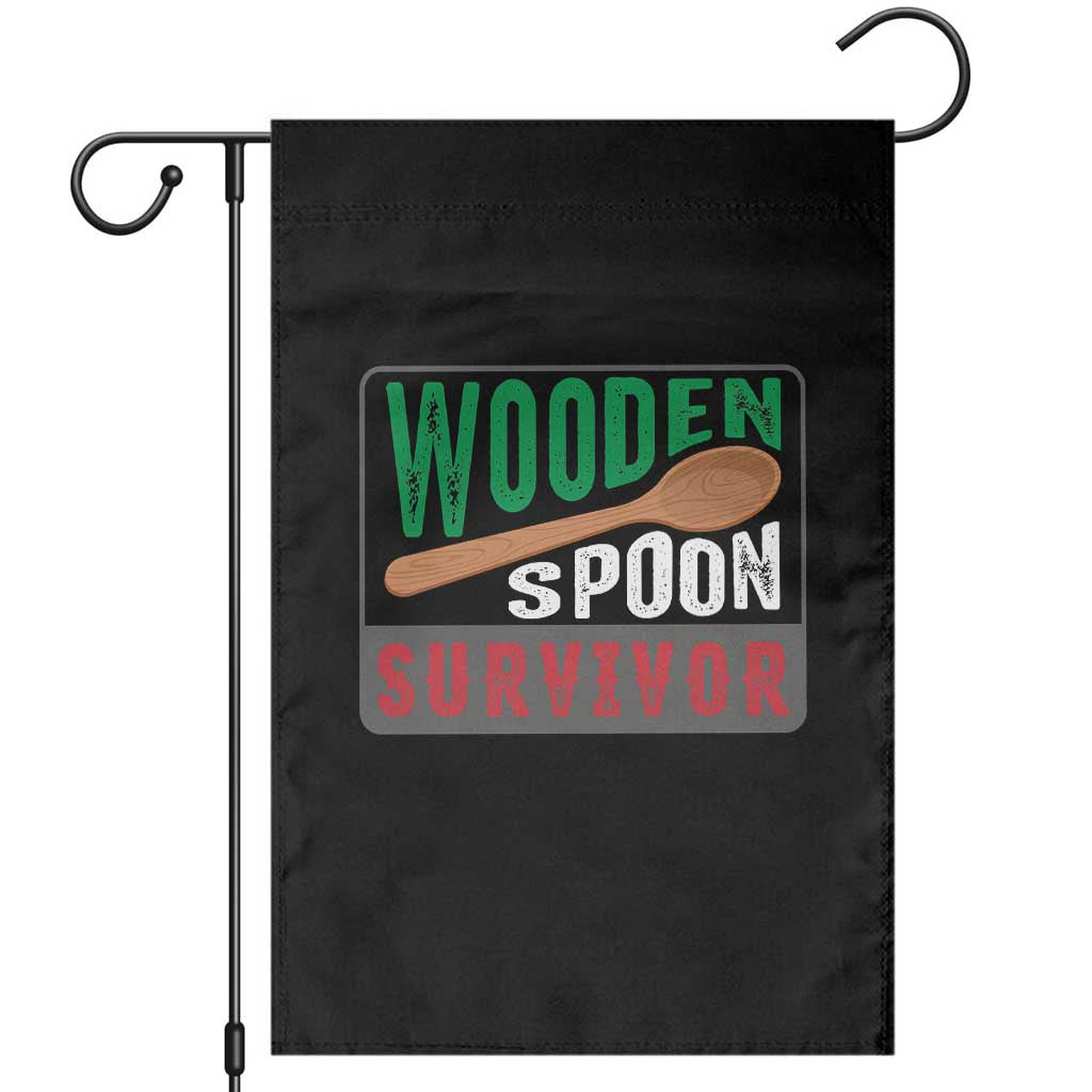 Funny Wooden Spoon Survivor Garden Flag Italian Parenting