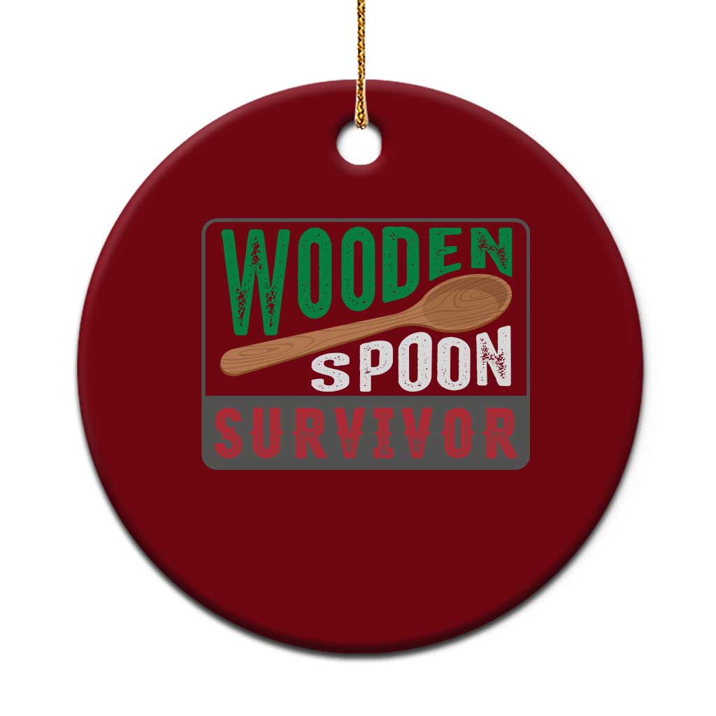 Funny Wooden Spoon Survivor Ceramic Ornament Italian Parenting